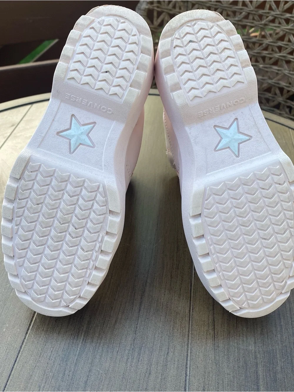Converse Women's Pale Pink Platform Booties water upper textile rubber